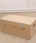 Wooden storage box secured with Heavy Duty Toggle Clamp Set MIKMAYTOO 4001 Quick Release Pull Latch With 150 Kg Holding Capacity.