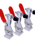 Heavy Duty Toggle Clamp Set Three Piece 500 Lb Holding Capacity Quick Release Horizontal Clamp 225D with Antislip Rubber Tips