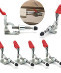 Six Pack Toggle Clamps GH301AM Non Slip Vertical Quick Release Tool Set shown in a set of six with anti-slip grips.