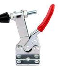 Heavy Duty 12 Pack 201B Toggle Clamps For Woodworking, showing galvanized iron clamp with red antislip handle, quick release mechanism.