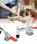 Heavy Duty 10 Pack Toggle Clamps For Woodworking And Welding With Quick Release Horizontal Hold Down Clamps And Rubber Tip 220 Lbs Holding