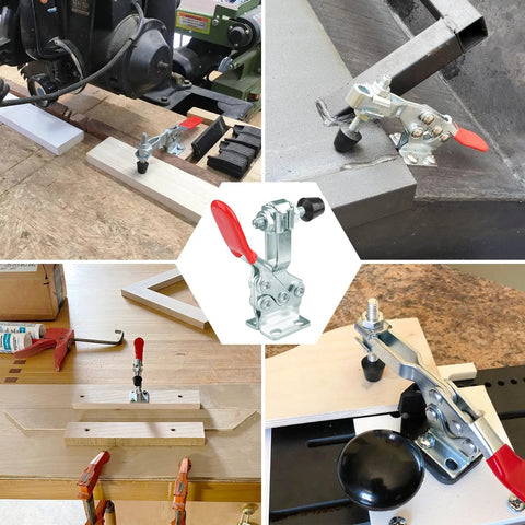 Heavy Duty 8 Pack 500lbs Holding Capacity 225D Toggle Clamps with quick release used in various woodworking and welding tasks