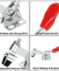16 Pack Toggle Clamps Set For Woodworking And DIY Projects, 60 Lb Holding Capacity, vinyl-coated handle and adjustable pressure head