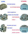 Comparison of Six Pack Toggle Clamps GH301AM non slip vertical quick release with others, highlighting stiffener design and anti-rust finish.