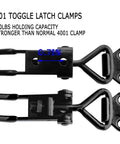 Heavy duty toggle latch clamp with rust resistant carbon steel, adjustable pull action and 360lb capacity featuring catch plate