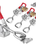 Heavy Duty Toggle Latch Clamp 4002 Adjustable Lock Hole 550 Lbs For Smoker Lid Jig And Tool Box Case 4 Pack Screws shown