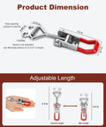 2 Pack Adjustable Toggle Latch Clamp 4001 Quick Release Clamp With 220lbs Capacity dimensions and adjustable length view