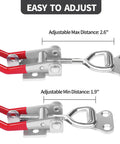 Heavy Duty Toggle Latch Clamp 4002 Adjustable Lock Hole 550 Lbs For Smoker Lid Jig And Tool Box Case 4 Pack Screws, adjustable range view