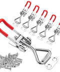 Heavy duty toggle latch clamps provide secure, adjustable quick release locking for tool boxes and cases, includes screws.