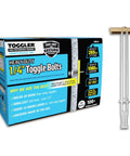 TOGGLER SNAPTOGGLE BB Toggle Anchors, Zinc Plated Steel Channel, 100 Pack box and individual anchor on white background