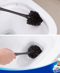 2 In 1 Toilet Plunger And Bowl Brush Set With Dual Compartment Stand Black cleaning toilet bowl, space-saving bathroom kit, heavy duty