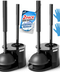 2 Pack 2 In 1 Toilet Brush And Plunger Set With Extended Handle For Easy Cleaning Heavy Duty Toilet Bowl Brush Plunger Combo