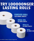 Ultra Soft Toilet Paper Mega Roll Pack With Six Mega Rolls Equaling 24 Regular Rolls Each Roll Delivers 208 Sheets size comparison