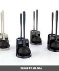 Space Saving Toilet Plunger And Bowl Brush Combo In Gray With Durable Two Compartment Holder for easy bathroom cleaning and neat tidy storage.