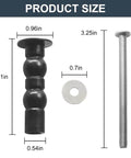 Top Mount Toilet Seat Hardware Kit For Skirted Toilets Easy Install Nut And Bolt Set With Expandable Rubber Plug, dimensions shown