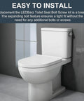 Top Mount Toilet Seat Hardware Kit For Skirted Toilets Easy Install Nut And Bolt Set with stainless steel bolts shown in use