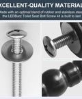 Close-up of Top Mount Toilet Seat Hardware Kit For Skirted Toilets Easy Install Nut And Bolt Set With Expandable Rubber Plug