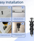 Installation steps for Universal Toilet Seat Screws Replacement Kit For Top Mount Seats shown with rubber bolts and hardware