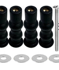 Toilet Seat Bolts And Screws Kit, 4 Pieces, featuring stainless steel fasteners with expanded rubber nut anchors and washers
