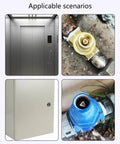 Image showing various applications for All In One Adjustable Tool For 5.3mm To 9mm Fits Multi Geometry Portable Body Designed For Outdoor Emergencies And Industrial Repairs Zinc Alloy Hand Tool With Ergonomic Non Slip Handle For Precise Torque And Beefy Pro Grade Reliability, featuring elevator doors, plumbing valve, locked cabinet and outdoor pipe fitting.