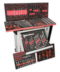 421 Pcs Tool Sets Rolling Box Heavy Duty Stainless Steel Tool Chest 7 Drawers Tool Cabinet Cart Trolley open view