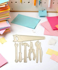 Versatile Die Cut Set For DIY Card Making And Scrapbooking With Intricate Metal Cutting Dies Embossing Stencils And Templates For Congratulations Birthday Wedding Decor Cards, metal tool dies on desk with papers
