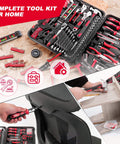 Beefy 259 Piece Tool Kit Do It All Set With Plastic Storage Toolbox And Portable Repair Box For Home And Car showing tool usage.