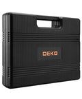 Portable storage case for 65 Piece General Household Tool Set With Durable Chrome Finish Hand Tools In Portable Blow Molded Storage Case For Home DIY Projects Anti Corrosion Steel Meets ANSI Standards.