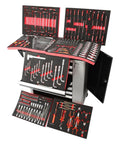 421 Pcs Tool Sets Rolling Box Heavy Duty Stainless Steel Tool Chest 7 Drawers Tool Cabinet Cart Trolley with open drawers
