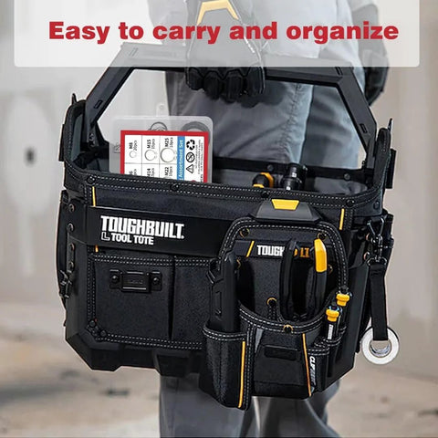 Tool tote holding 225 Piece External Retaining Ring Set 304 Stainless Steel Circlip Snap Ring Assortment Kit, easy to carry and organize.