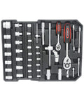 Socket set from All In One Roll Bar Box Kit With 899 Precision Tools For Home And Auto Repairs Including Emergency Car Fixes Plus Water Electrical And Woodworking Essentials For Gardeners Homeowners And Handymen On The Go Silver