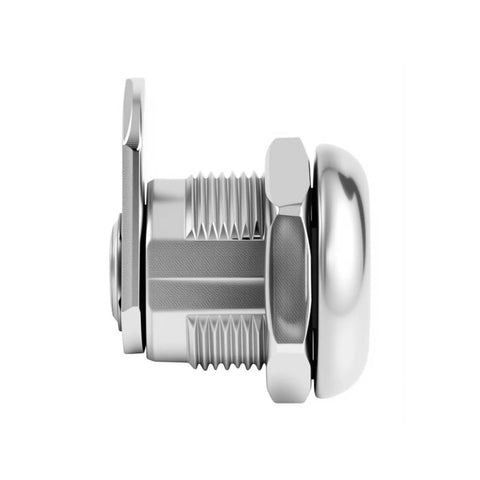 Replacement 5/8 inch toolbox lock cylinder for lift up latch truck tool boxes, chrome zinc finish, side view