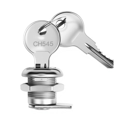 Replacement 5/8 inch toolbox lock cylinder for lift up latch truck tool boxes with keys, chrome zinc finish, easy install