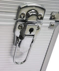 Close-up of latch on All In One Home Repair Toolbox With Plumbing And Electrical Tool Sets, Hardware Essentials, And Home Emergency Kit.