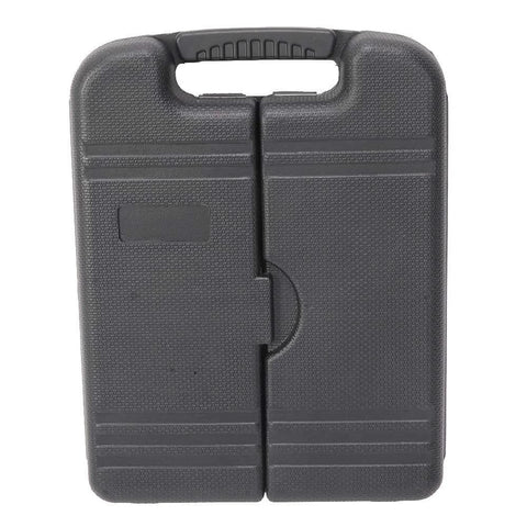 136 Piece Tool Set General Household Hand Tool Kit with Plastic Toolbox Storage Case, closed tool case front view