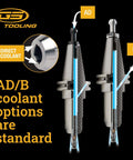 Image showing AD/B coolant options for Cat50 End Mill Holder With Direct Coolant Three Eighths Inch Hole Diameter Two Point Five Inch Projection Taper Shank