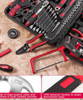 Beefy 259 Piece Tool Kit Do It All Set With Plastic Storage Toolbox And Portable Repair Box For Home And Car, tools visible