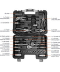 65 Piece General Household Tool Kit Set With Carry Case Durable Steel Tools Ergonomic Non Slip Handles Handy For Everyday DIY Projects And Basic Home Repairs