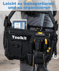 Toolkit carried by person showing Complete 385 Piece Roll Pin Set Kit With 26 Sizes, highlighting portability and organization.
