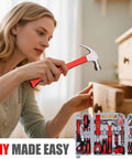 Woman using All Purpose 156 Piece Home Tool Kit In Foldable Toolbox For Everyday DIY And General Repairs Unisex Hand Tools Set