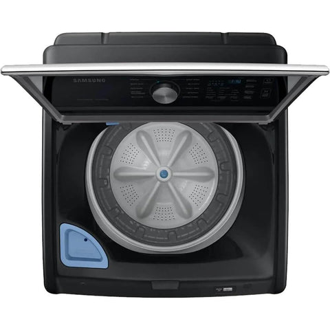 Top view of Smart Laundry Bundle With 4.7 Cu Ft Top Load Washer And 7.4 Cu Ft Electric Dryer WaterJet System Sensor Drying