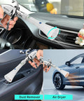 Powerful tornado dry cleaning gun blasts dirt and dust from car interiors with a brass adjustable air flow nozzle