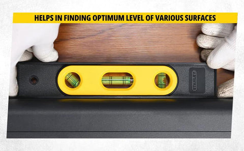 Compact 9 inch torpedo level with magnetic base for fast, accurate layout checks; includes three 360 degree vials