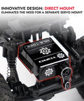 High Torque Micro Servo 5.0V - 8.4V with CNC Servo Mounts & Arms installed on RC crawler vehicle, close-up view