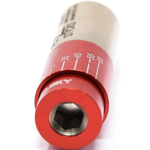Close-up of the Tightening +/- 10% Accurate 15-65 inch-lbs All-In-One Torque Driver Tool showing torque settings and 1/4" drive.