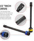 5PCS 1/2 in. Drive Torque Limiting Extension Bar Set, 140 ft. lbs impact torque stick with color-coded rings