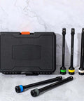 1/2'' Drive Torque Limiting Extension Bar Set (5 Piece) Lug Nut Torque Sticks with Storage Case displayed on table