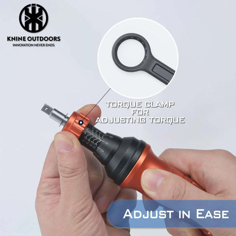 Torque Screwdriver Wrench Driver Set 10-80 Inch Pounds lbs, quick-release bit adaptor shown in hand with torque clamp.