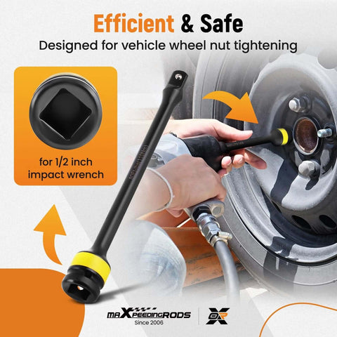 Torque Stick 10 Piece 1/2" Drive Torque Limiting Extension Bar Set used for lug nut tightening on vehicle wheel