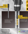 Torx Bit Set For Security And Tamper Resistant Fasteners 24 Piece S2 Steel Driver Bits In 1 Inch And 2 Point 3 Inch Lengths, shown in drill.